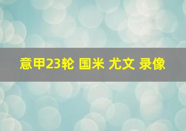 意甲23轮 国米 尤文 录像